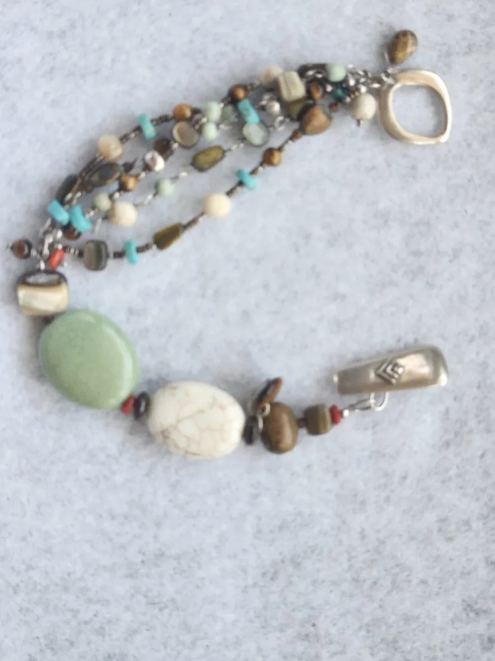 Silpada Multi-Stone, Brass Bracelet